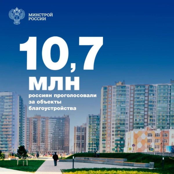 Около 11 млн россиян приняли участие во Всероссийском голосовании по выбору объектов для благоустройства